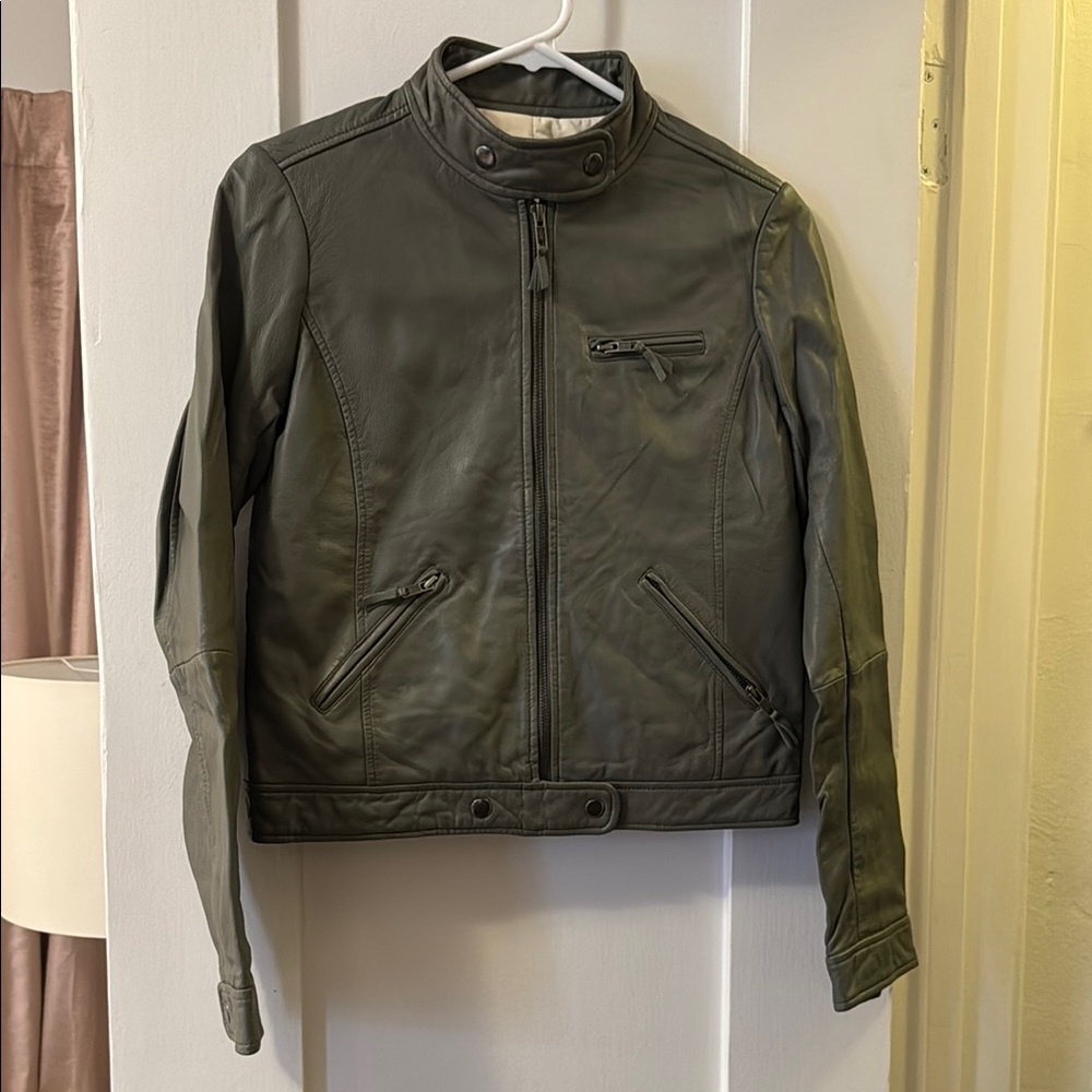 Bonpoint Gray Leather Jacket